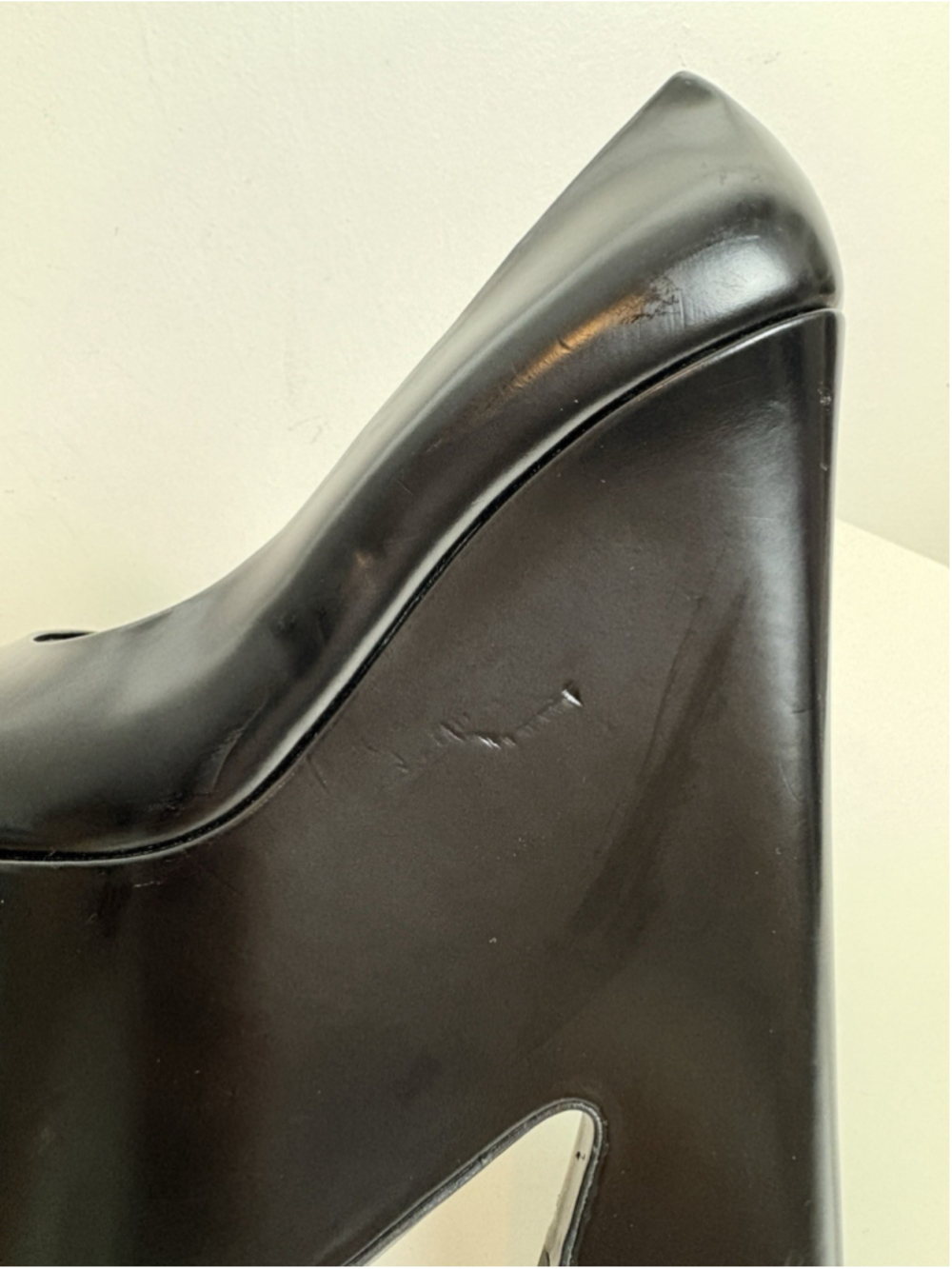 Versace Tempest Platform Pumps Black High Heels Leather Pointed Toe IT 39.5 - Picture 8 of 14